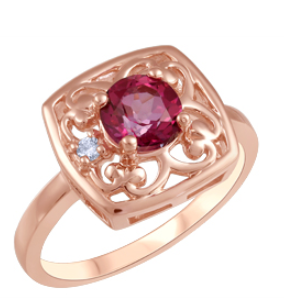 (.025Ct) Rosegold and Pink Topaz Ring Canadian Ring