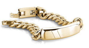 Steel Gold Plated Curb Id bracelet