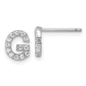 Sterling Silver Initial "G" Stud Earrings