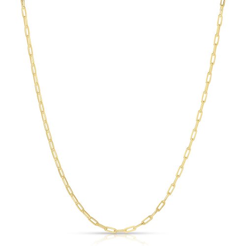 Gold Plating Sterling Silver Paperclip Chain