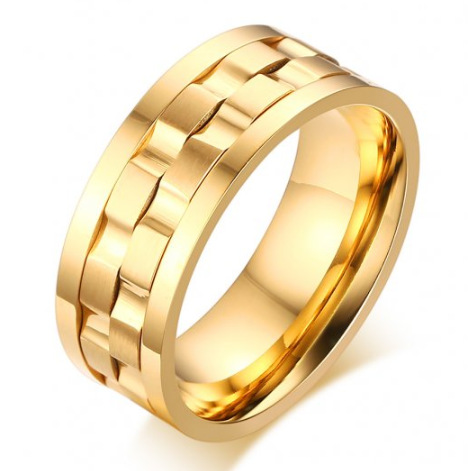 Stainless Steel Gold Ip Spinning Ring