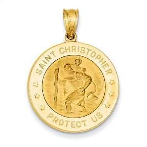 10k Yellow Gold (Large) Round St. Christopher