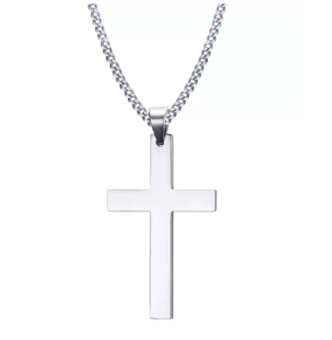 Stainless Steel GoldIp Plain Cross