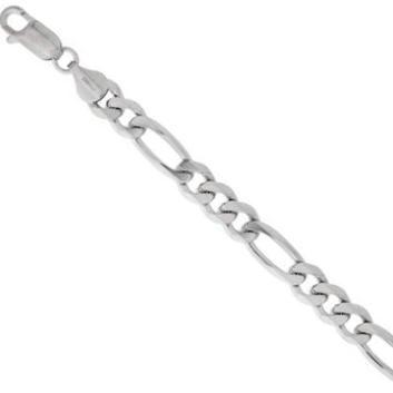 6 mm Sterling Silver Figaro Bracelet