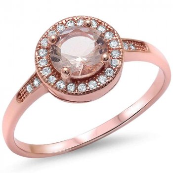 Morganite and Cubic Zirconia Ring