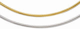 Silver and Yellow Gold Plated Reversible Omega Necklace