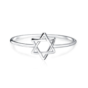 Minimalist and Delicate Plain Star Of David Ring