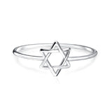 Minimalist and Delicate Plain Star Of David Ring