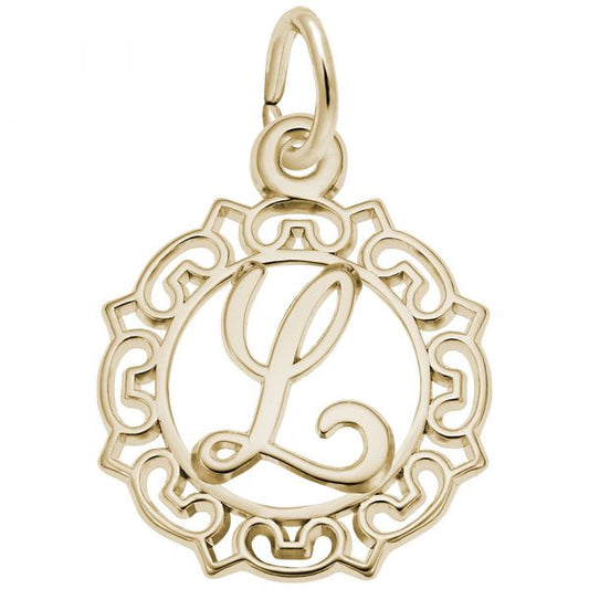 Rembrandt Charms Ornate Script Initial L Charms