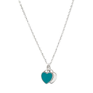Tiffany inspired Double Heart Necklace